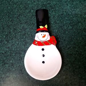🔥3/$30🔥Holiday Ceramic Snowman Spoon Rest